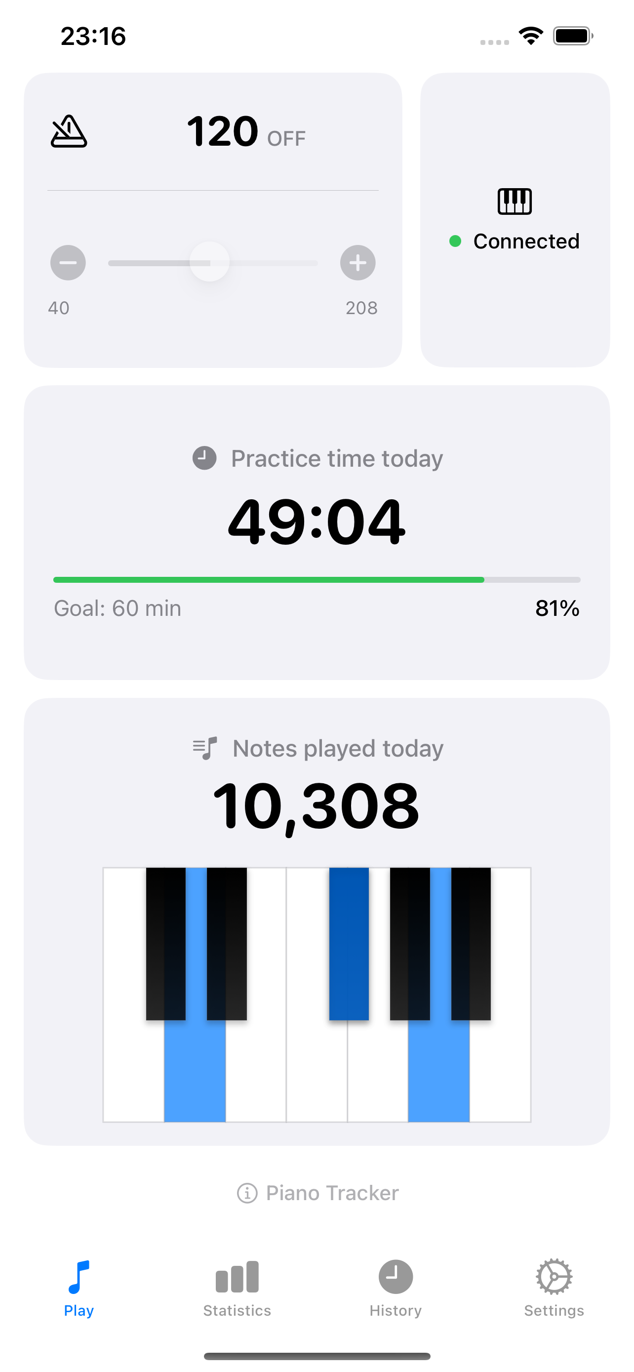 Piano Tracker Screenshot 1