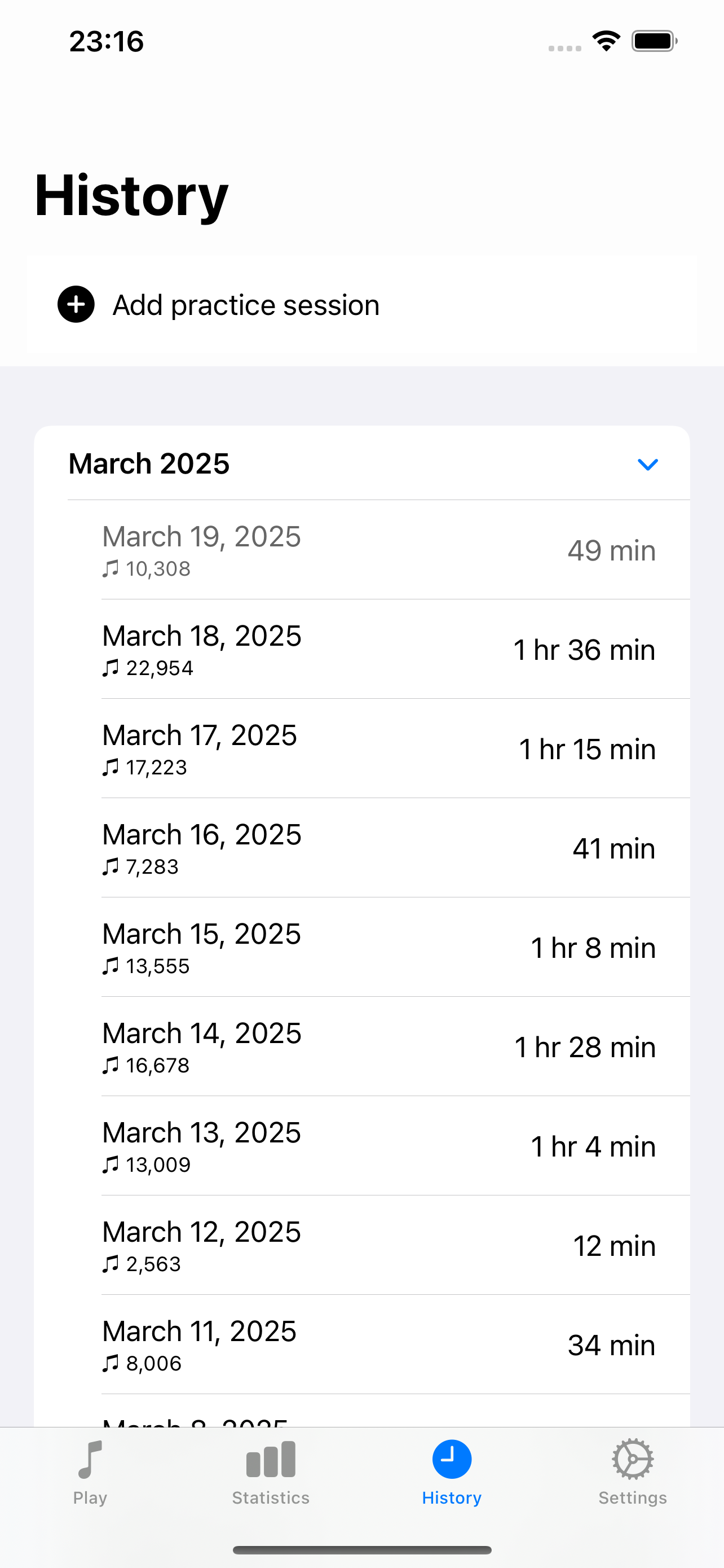 Piano Tracker Screenshot 4
